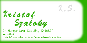 kristof szaloky business card